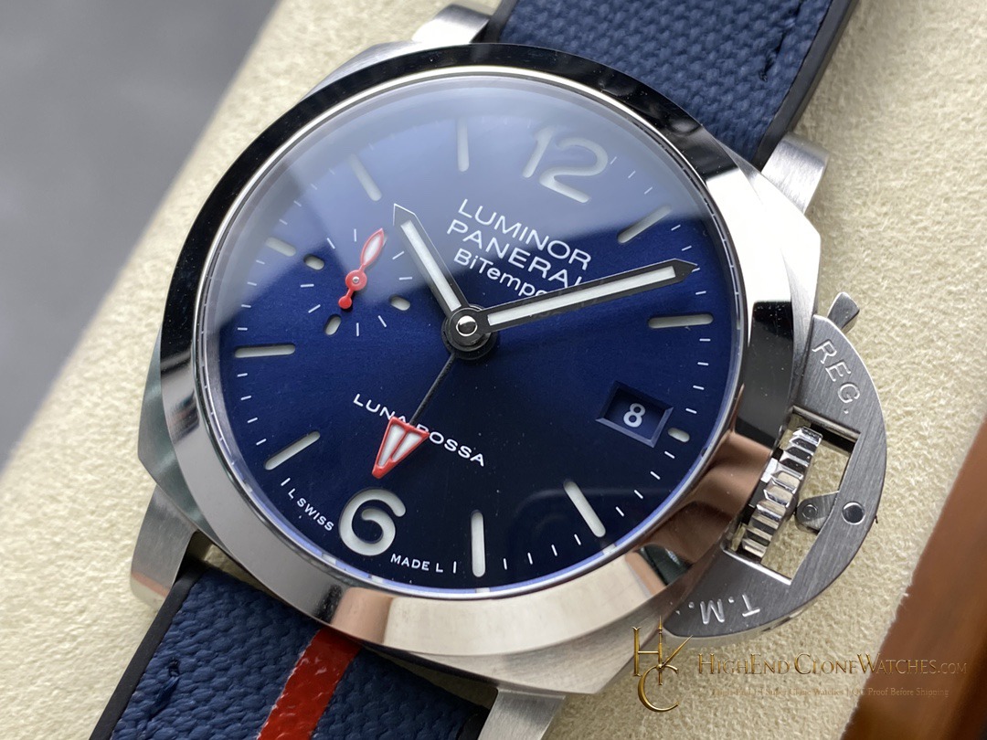 Panerai Luminor Quaranta BiTempo Luna Rossa PAM01404 product view super clone watch