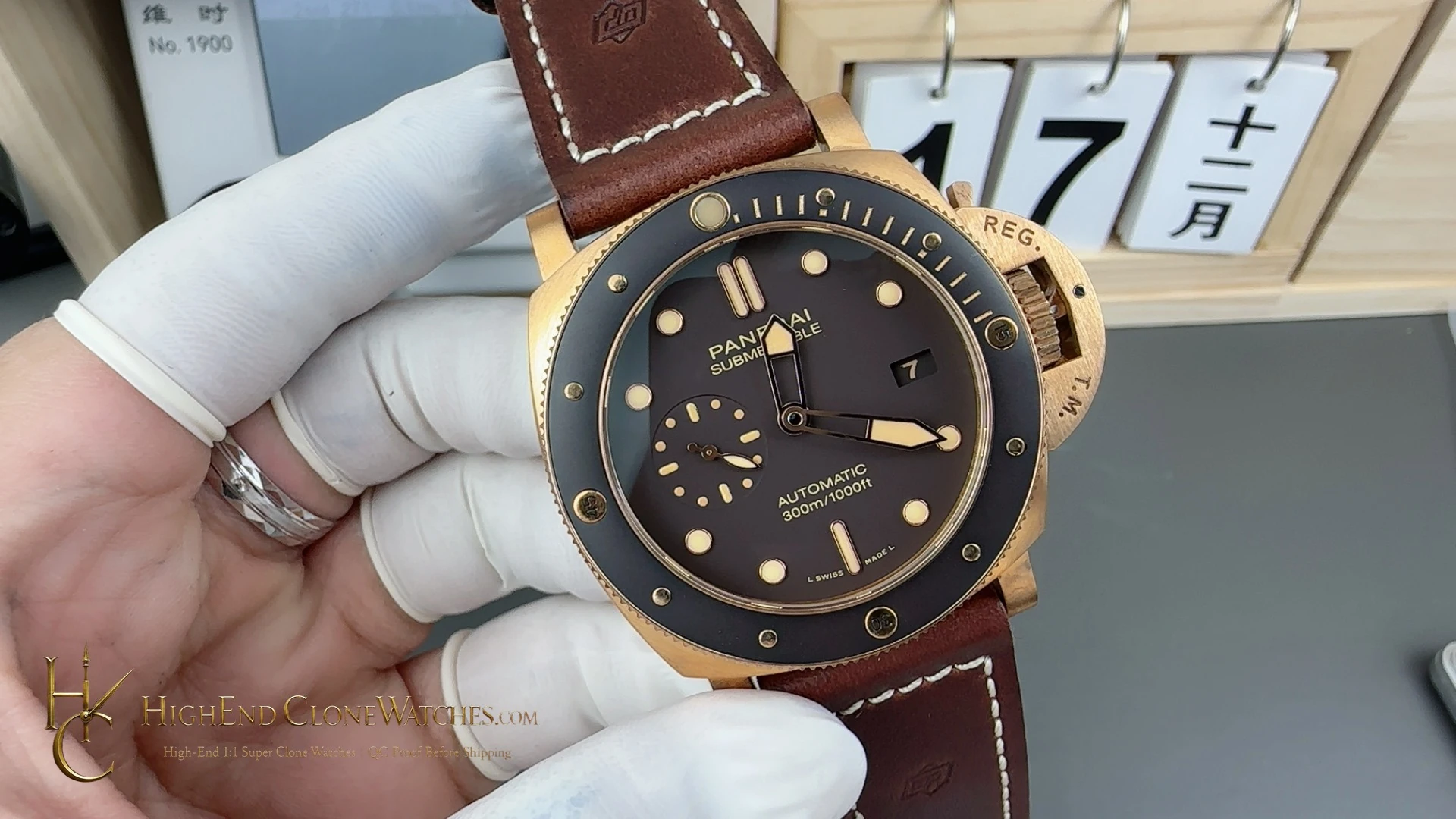 Panerai Submersible Bronzo PAM00968 Brown Dial product view super clone watch - product view 2