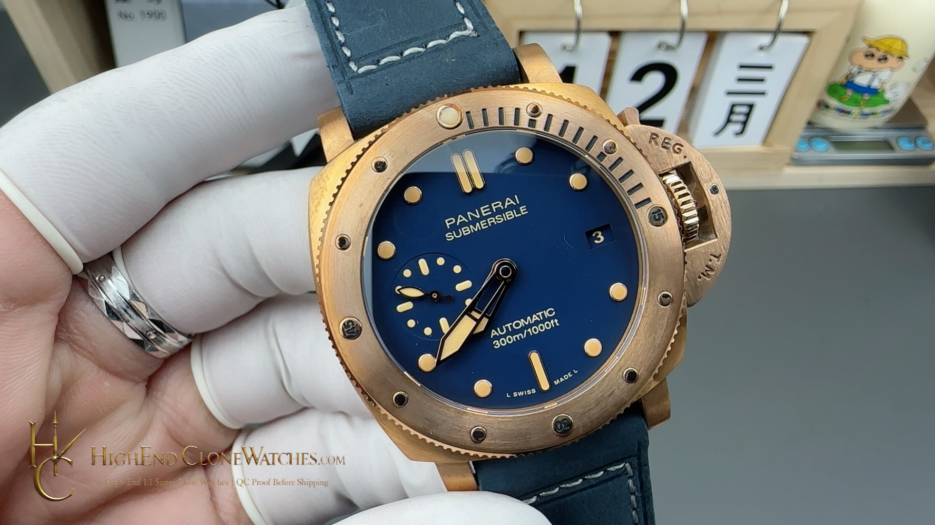 Panerai Submersible Bronzo PAM01074 Blue Dial product view super clone watch