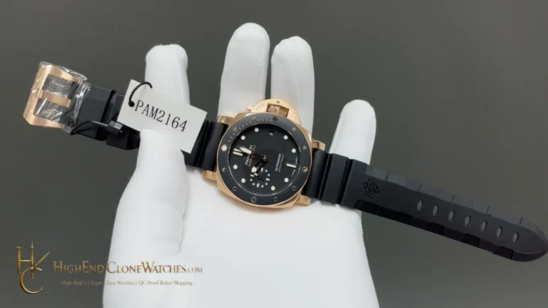 Panerai Submersible Goldtech PAM02164 Black Dial product view super clone watch