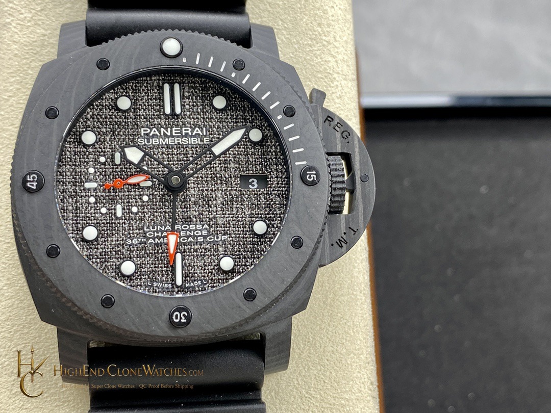 Panerai Submersible Luna Rossa Carbotech GMT America's Cup PAM01039 product view super clone watch
