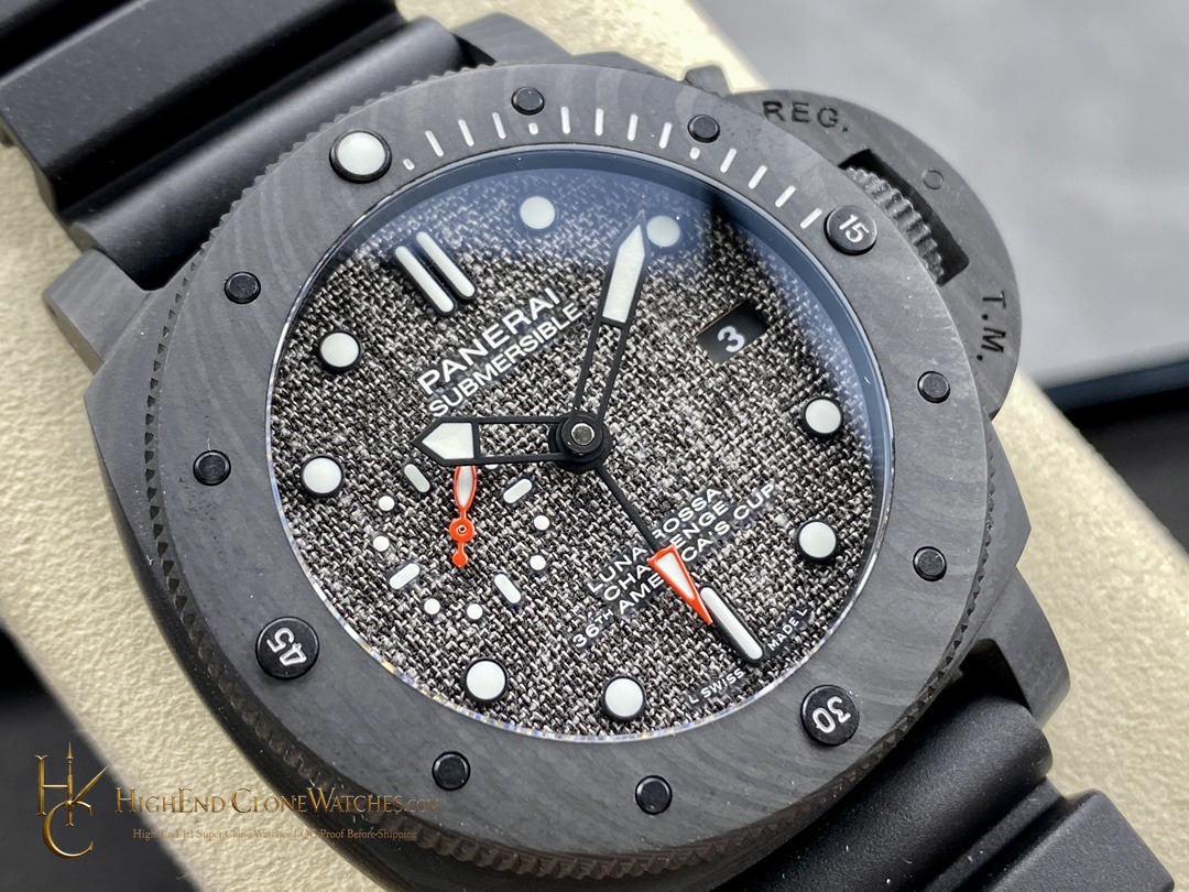 Panerai Submersible Luna Rossa Carbotech GMT America's Cup PAM01039 product view super clone watch