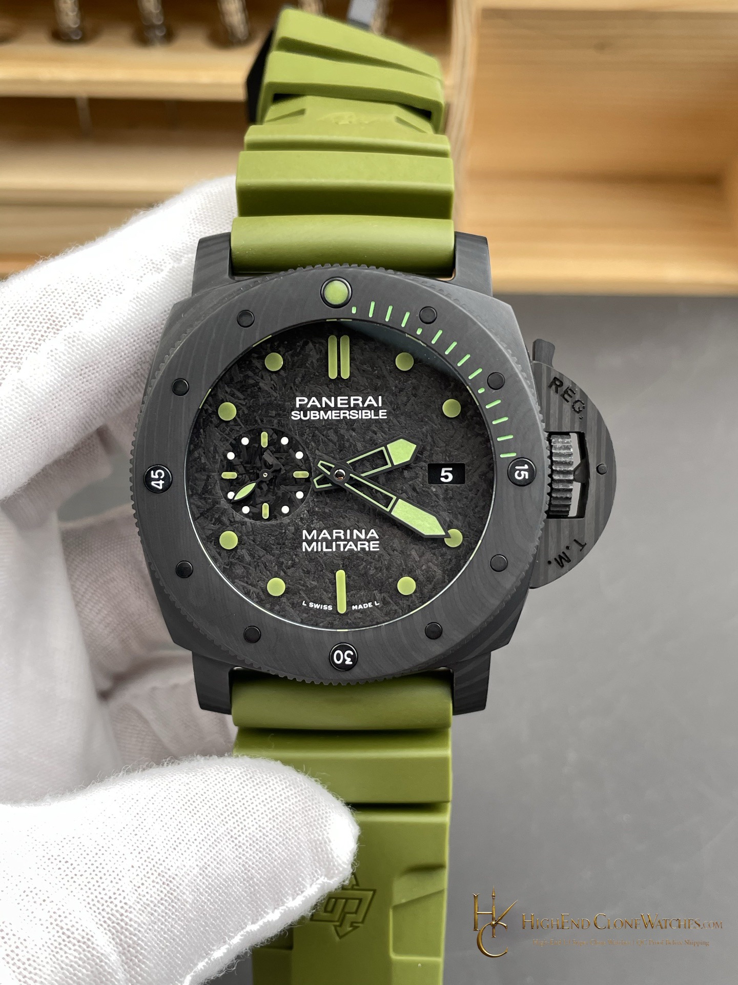 Panerai Submersible Marina Militare Carbotech PAM00961 product view super clone watch