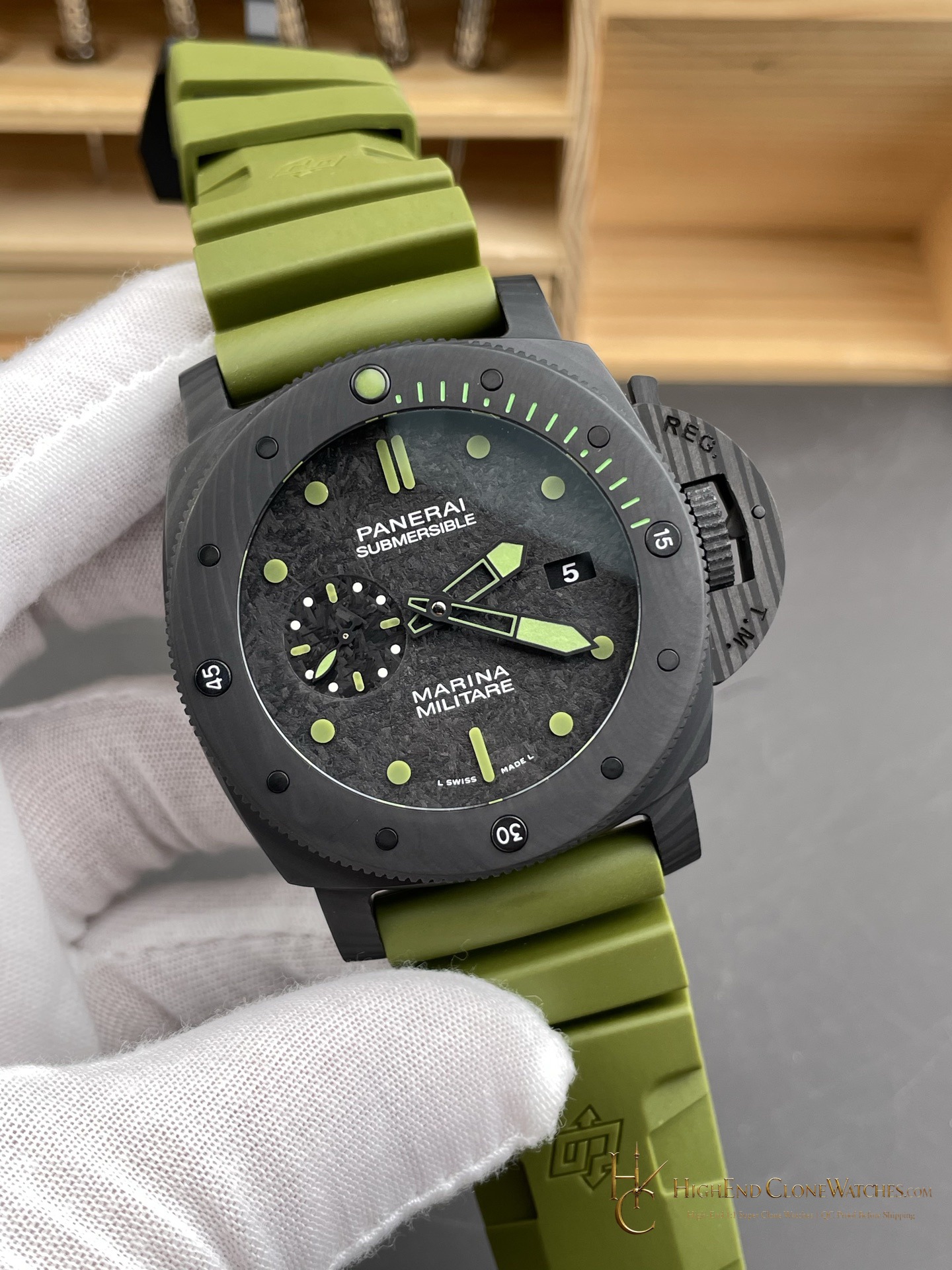 Panerai Submersible Marina Militare Carbotech PAM00961 product view super clone watch