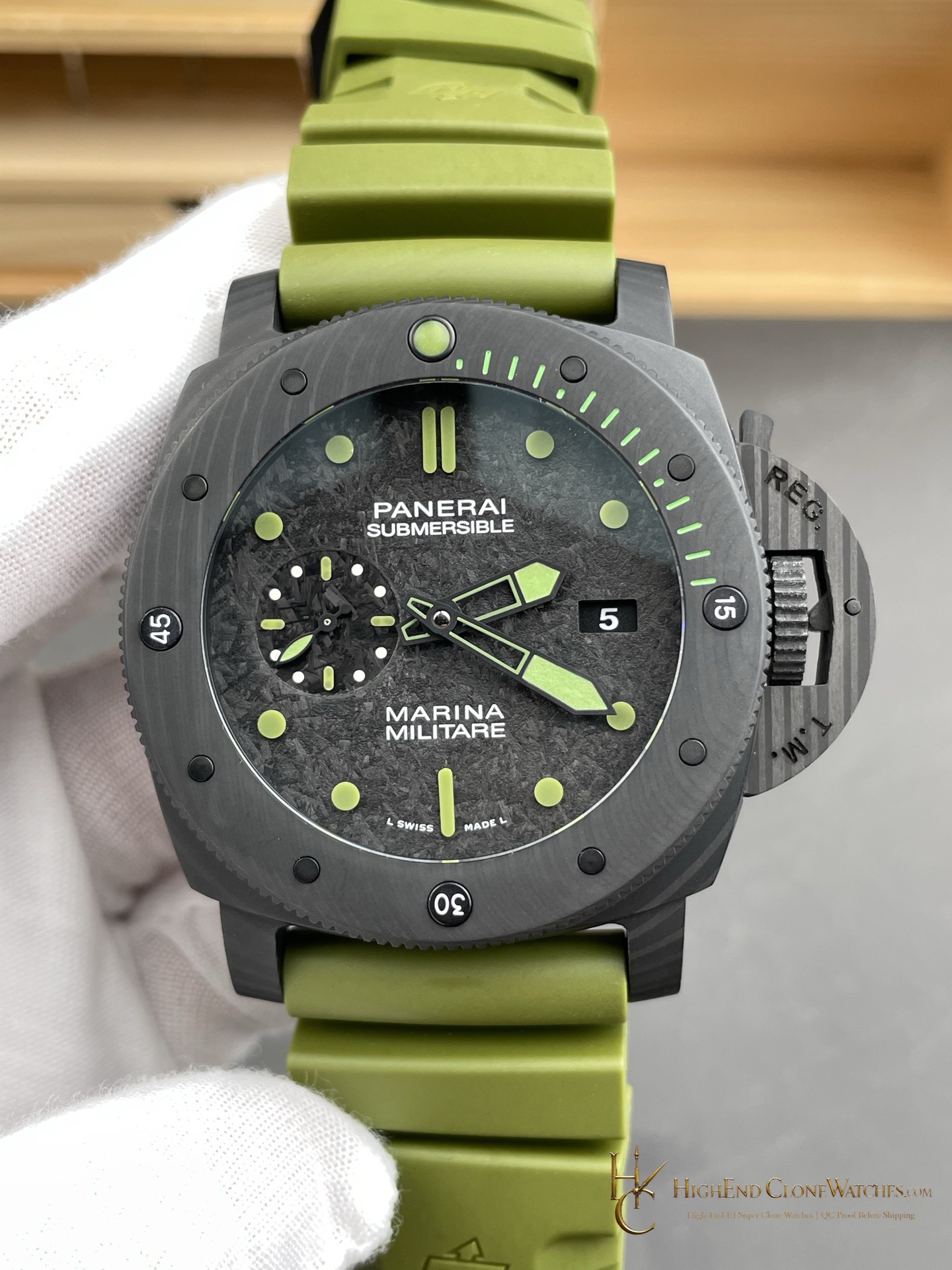Panerai Submersible Marina Militare Carbotech PAM00961 product view super clone watch