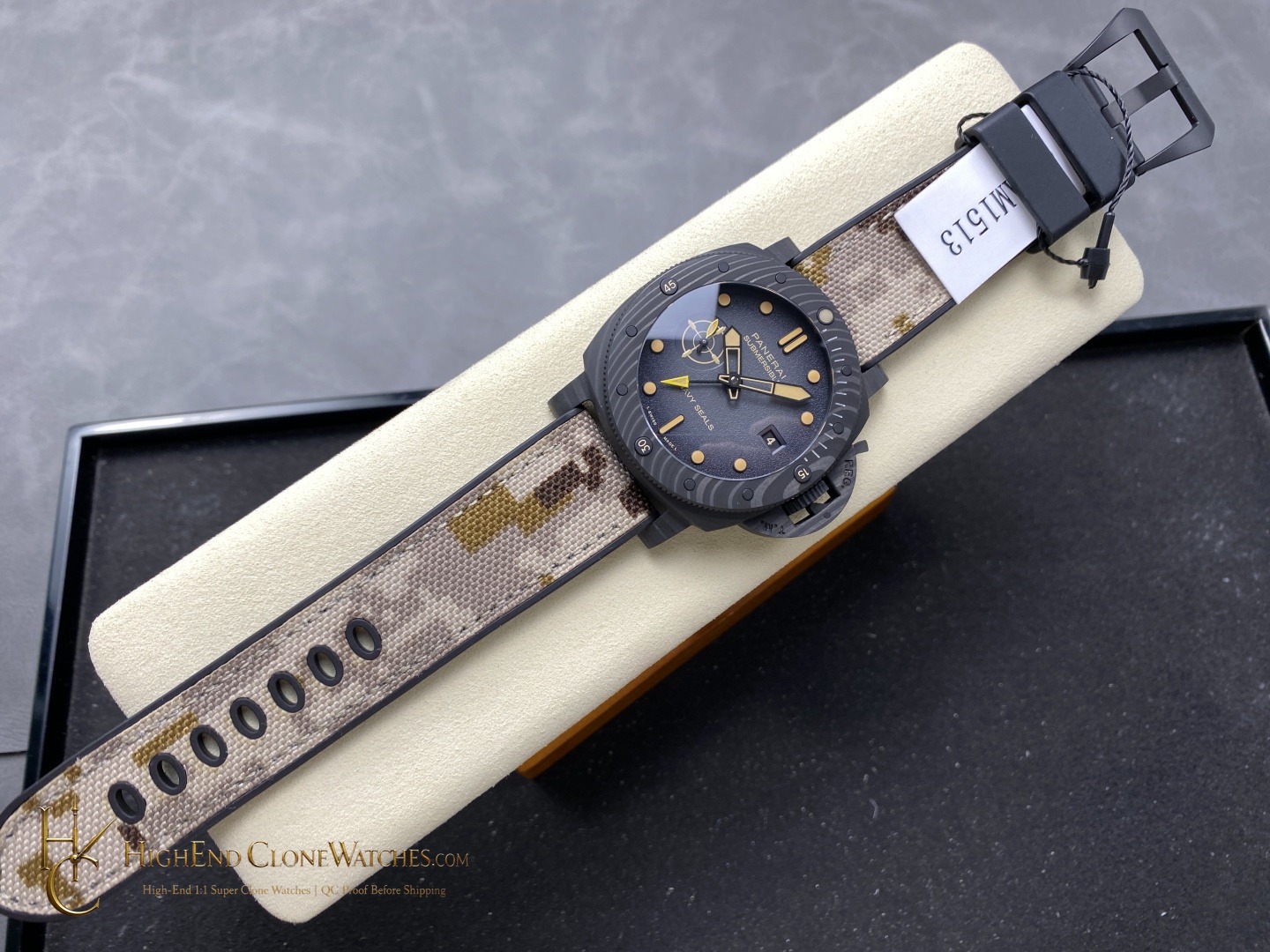 Panerai Submersible QuarantaQuattro GMT Navy SEALs Carbotech 44mm PAM01513 product view super clone watch