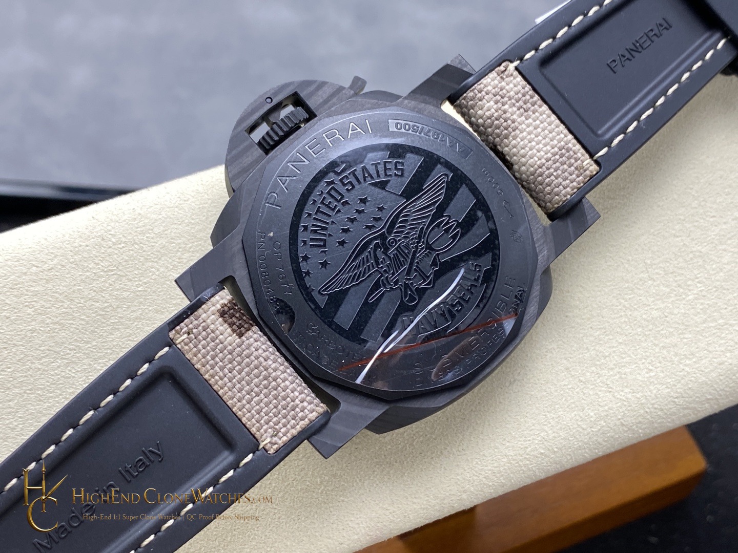 Panerai Submersible QuarantaQuattro GMT Navy SEALs Carbotech 44mm PAM01513 product view super clone watch