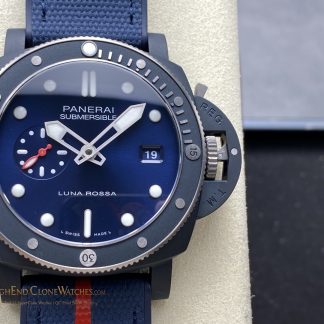 Panerai Submersible QuarantaQuattro Luna Rossa Ti-Ceramitech PAM01466 Blue Dial product view super clone watch