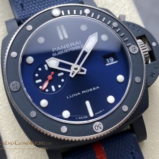 Panerai Submersible QuarantaQuattro Luna Rossa Ti-Ceramitech PAM01466 Blue Dial product view super clone watch