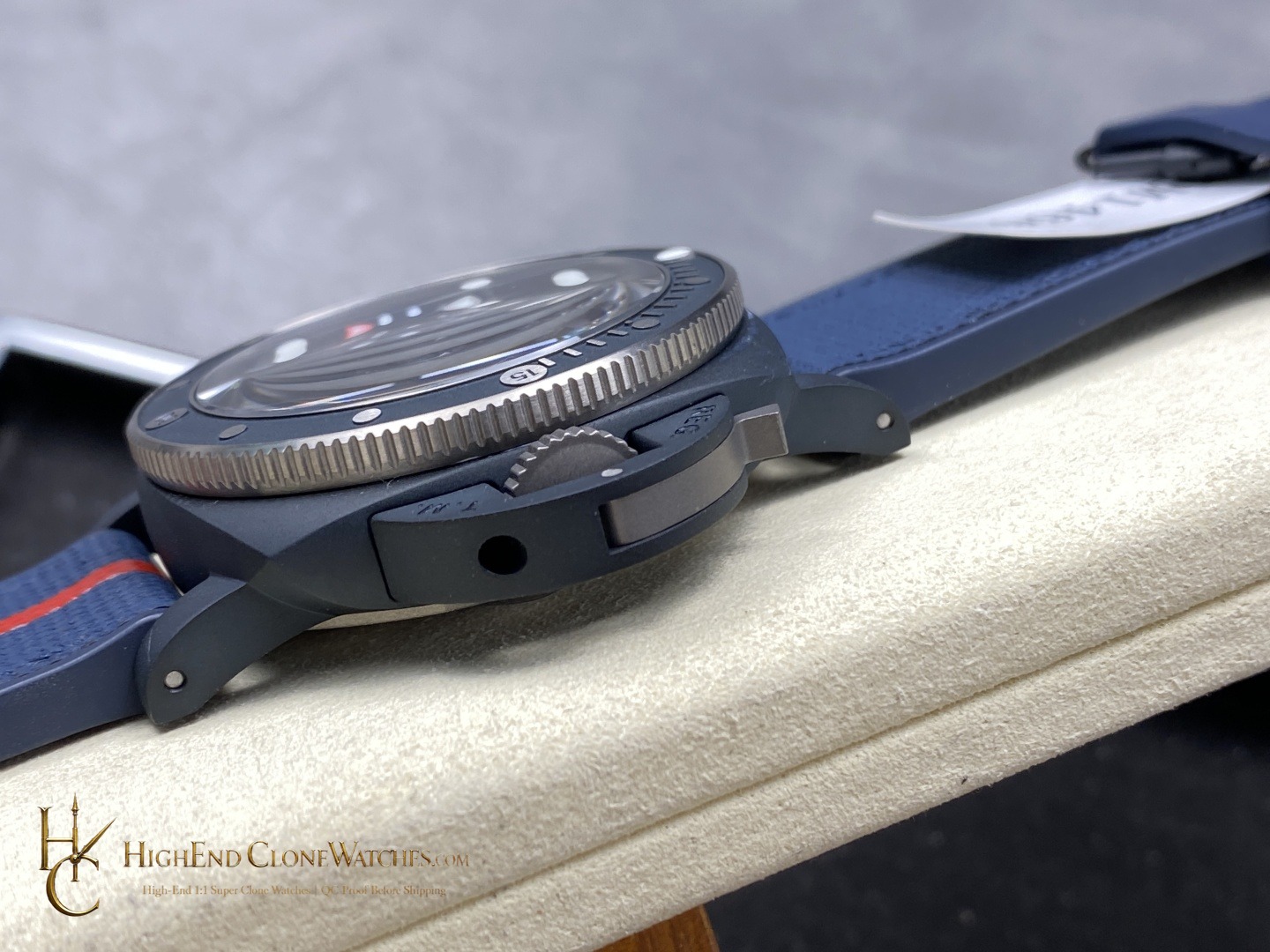 Panerai Submersible QuarantaQuattro Luna Rossa Ti-Ceramitech PAM01466 Blue Dial product view super clone watch