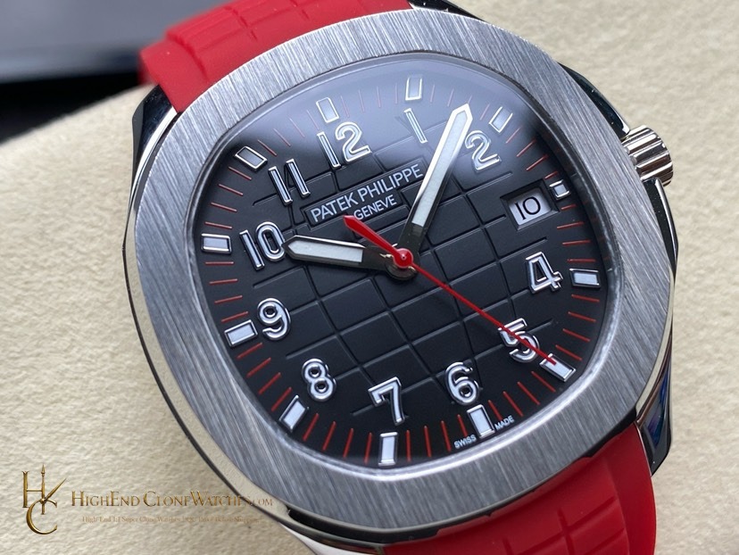 Patek Philippe Aquanaut 5167 Black Dial 40mm Red Strap Special Edition product view super clone watch