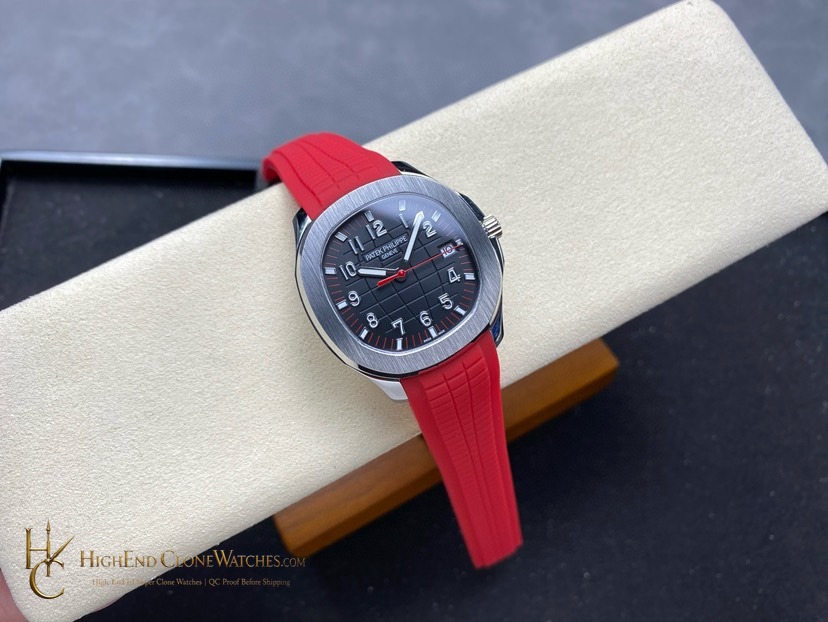 Patek Philippe Aquanaut 5167 Black Dial 40mm Red Strap Special Edition product view super clone watch