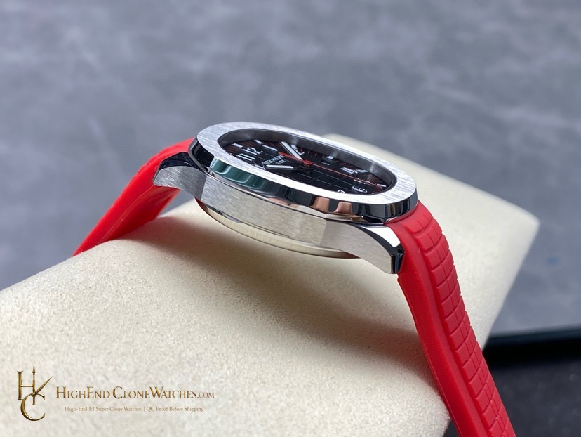 Patek Philippe Aquanaut 5167 Black Dial 40mm Red Strap Special Edition product view super clone watch