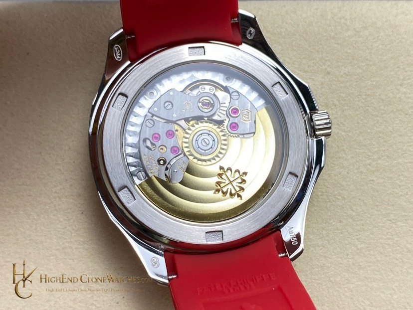 Patek Philippe Aquanaut 5167 Black Dial 40mm Red Strap Special Edition product view super clone watch