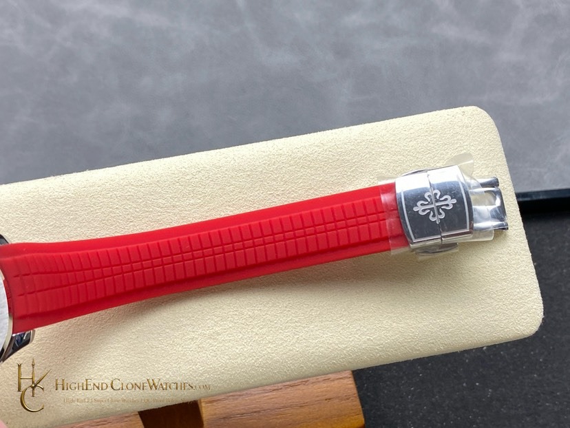 Patek Philippe Aquanaut 5167 Black Dial 40mm Red Strap Special Edition product view super clone watch