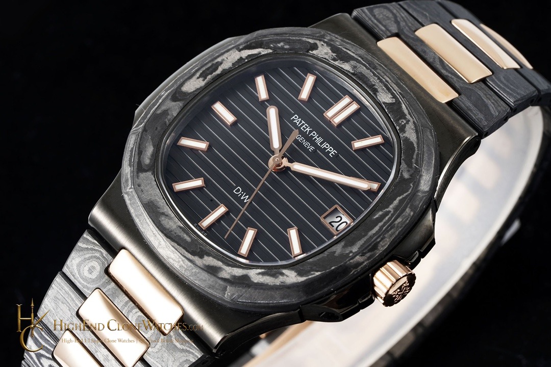 Patek Philippe DiW Nautilus 5711/1A "ROSE GOLD BLACK GRAIL" product view super clone watch