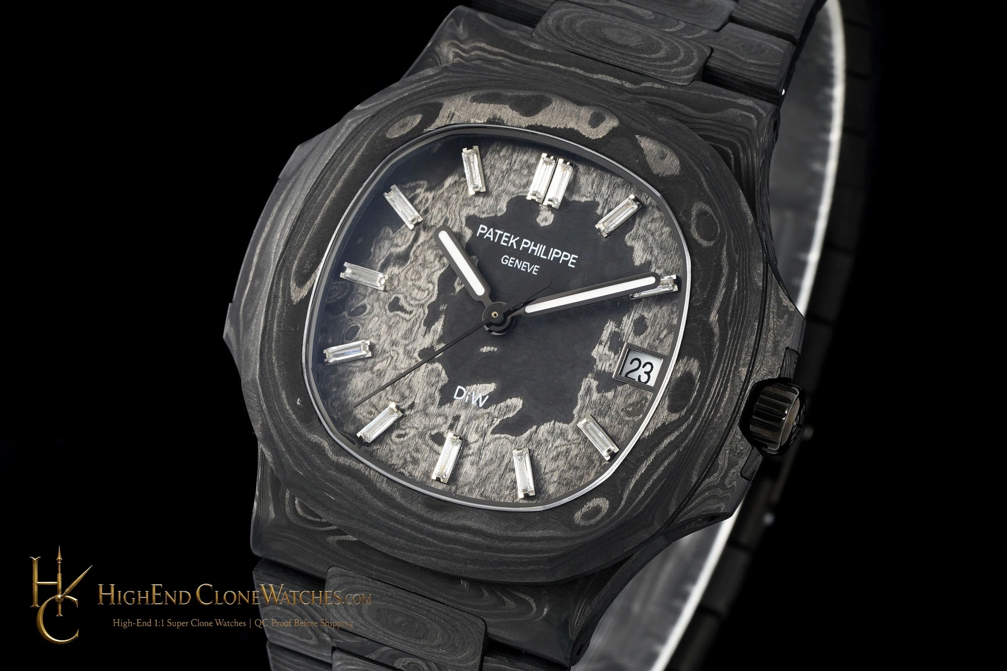 Patek Philippe DiW Nautilus angled dial view super clone watch