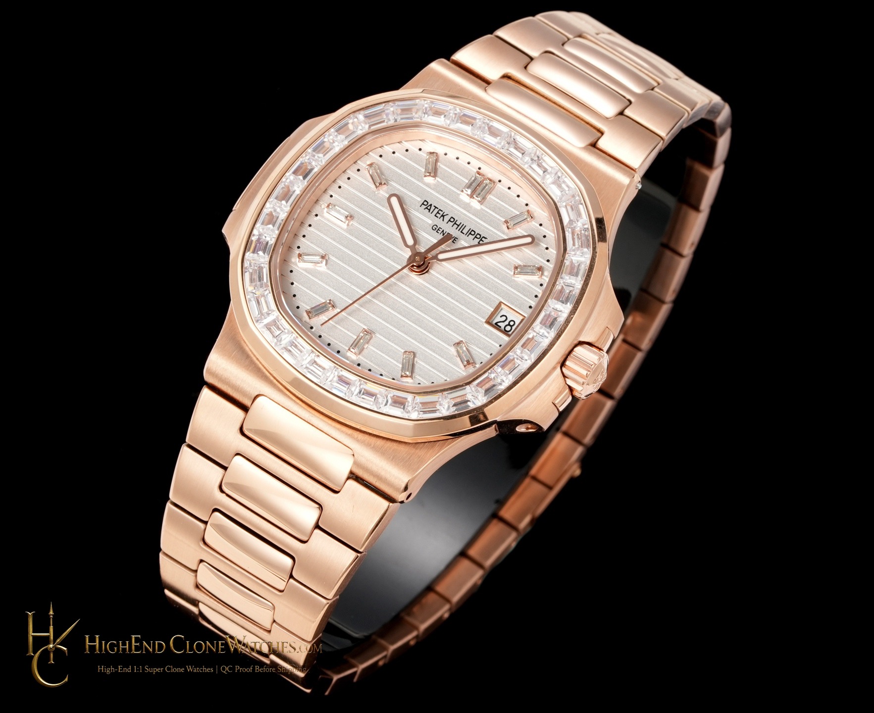 Patek Philippe Nautilus 5711 Rose Gold Diamond Ladies Watch product view super clone watch
