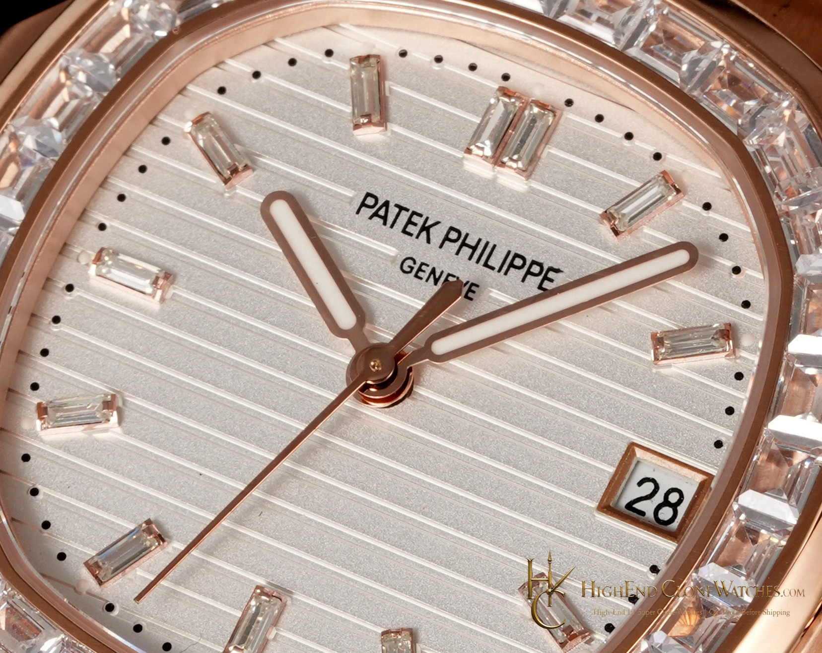 Patek Philippe Nautilus 5711 Rose Gold Diamond Ladies Watch product view super clone watch