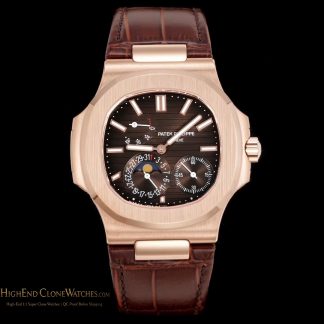 Patek Philippe Nautilus 5712 Brown Dial Leather Strap product view super clone watch