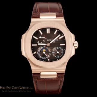 Patek Philippe Nautilus 5712 Brown Dial Leather Strap product view super clone watch