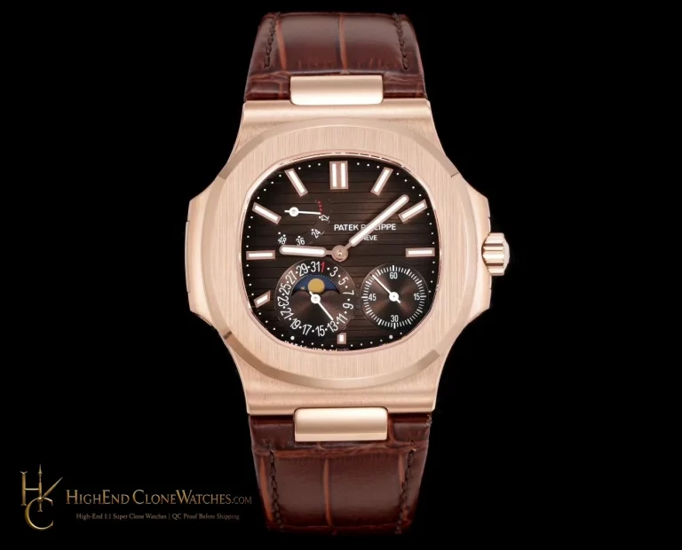 Patek Philippe Nautilus 5712 Brown Dial Leather Strap product view super clone watch