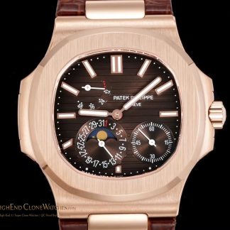 Patek Philippe Nautilus 5712 Brown Dial Leather Strap product view super clone watch