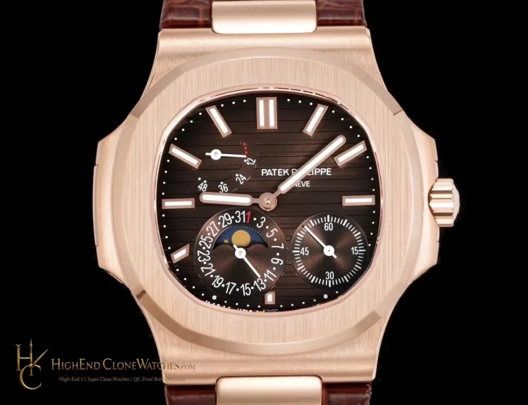 Patek Philippe Nautilus 5712 Brown Dial Leather Strap product view super clone watch