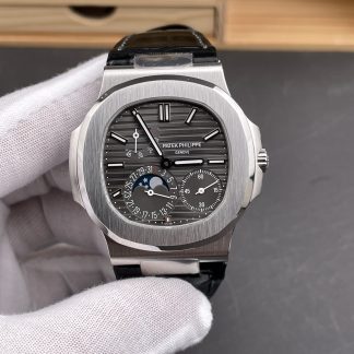 Patek Philippe Nautilus 5712 Gray Dial Black Leather Strap product view super clone watch