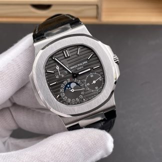 Patek Philippe Nautilus 5712 Gray Dial Black Leather Strap product view super clone watch