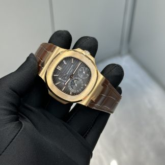 Patek Philippe Nautilus 5712 Grey Dial Brown Leather Strap product view super clone watch