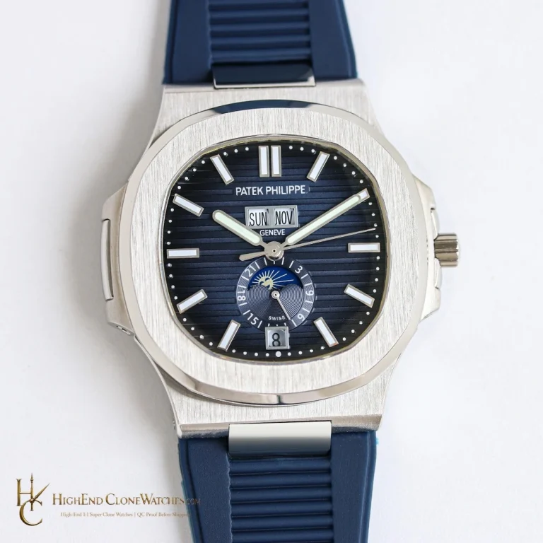 Patek Philippe Nautilus 5726 Blue Dial Blue Rubber Strap product view super clone watch
