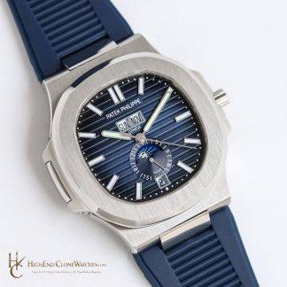 Patek Philippe Nautilus 5726 Blue Dial Blue Rubber Strap product view super clone watch