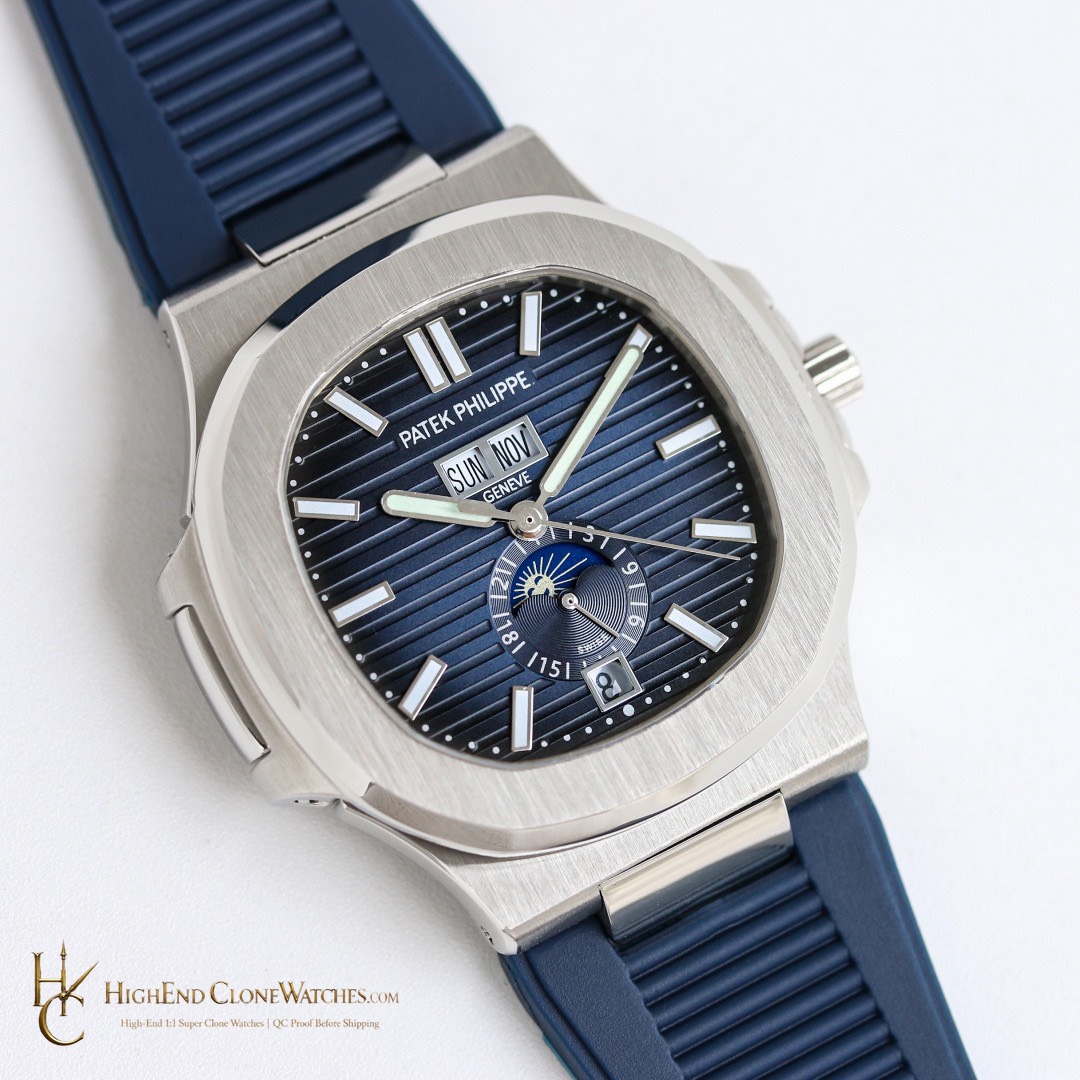 Patek Philippe Nautilus 5726 Blue Dial Blue Rubber Strap product view super clone watch