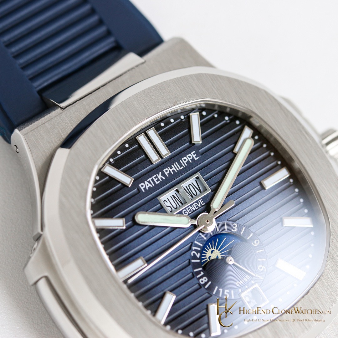Patek Philippe Nautilus 5726 Blue Dial Blue Rubber Strap product view super clone watch