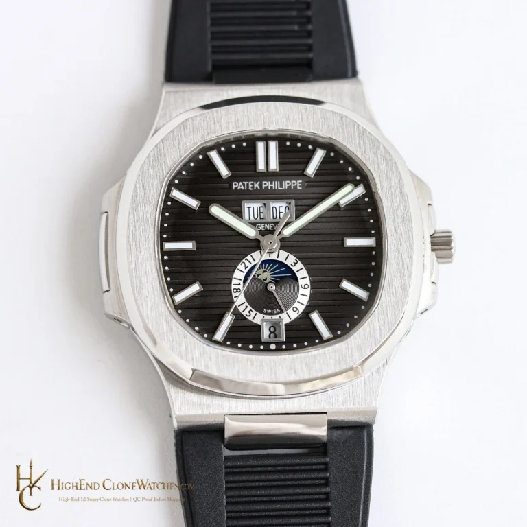 Patek Philippe Nautilus 5726 Grey Dial Black Rubber Strap product view super clone watch