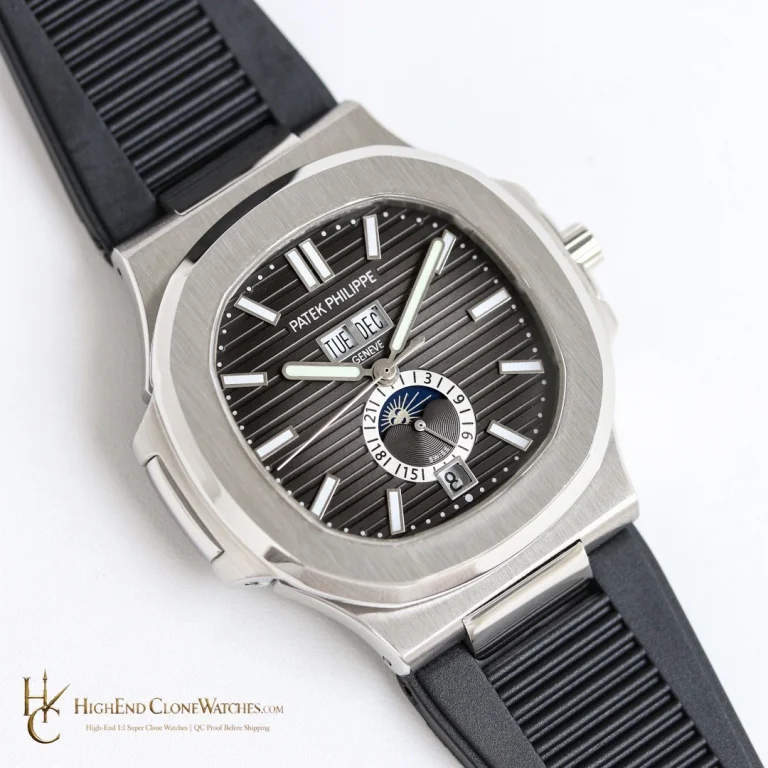Patek Philippe Nautilus 5726 Grey Dial Black Rubber Strap product view super clone watch