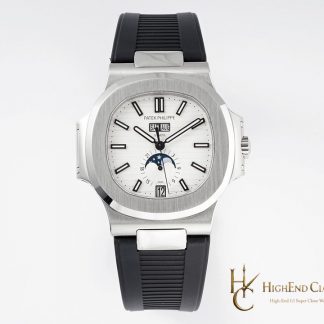 Patek Philippe Nautilus 5726 white dial black rubber strap super clone watch