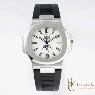 Patek Philippe Nautilus 5726 white dial black rubber strap super clone watch