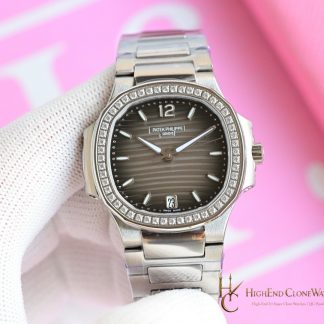 Patek Philippe Nautilus Gray Dial Diamond Frame 7118/1200A-011 35.2mm product view super clone watch