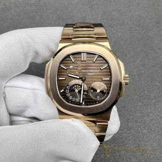 Patek Philippe Nautilus Moon Phase 18K Rose Gold 5712 Brown Dial New Buckle product view super clone watch