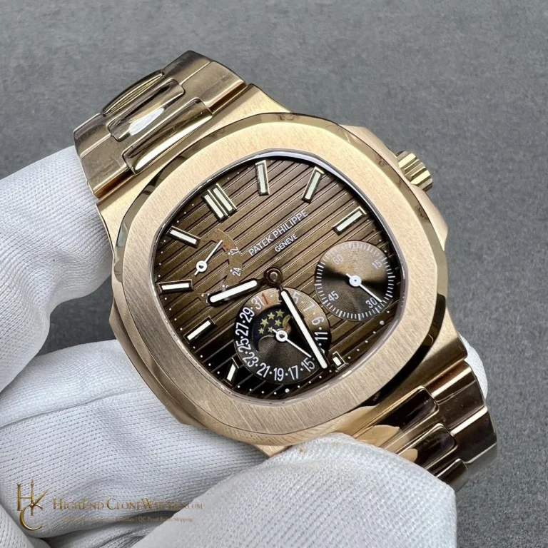 Patek Philippe Nautilus Moon Phase 18K Rose Gold 5712 Brown Dial New Buckle product view super clone watch