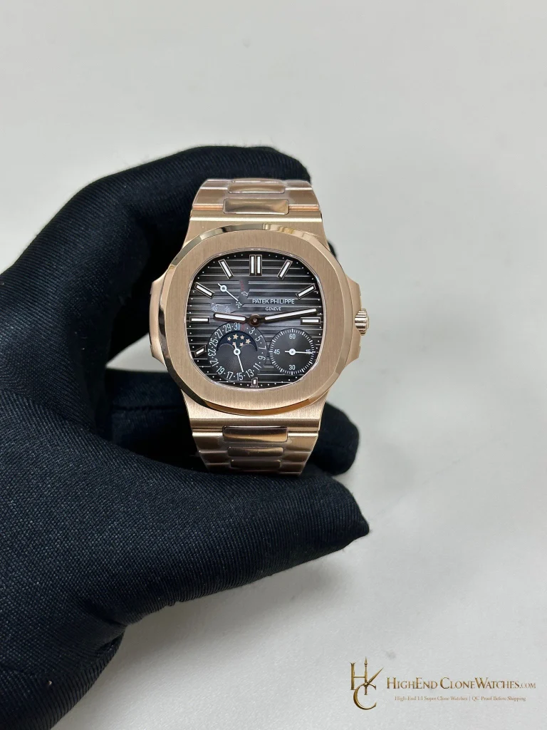 Patek Philippe Nautilus Moon Phase 18K Rose Gold 5712 Grey Dial New Clasp product view super clone watch