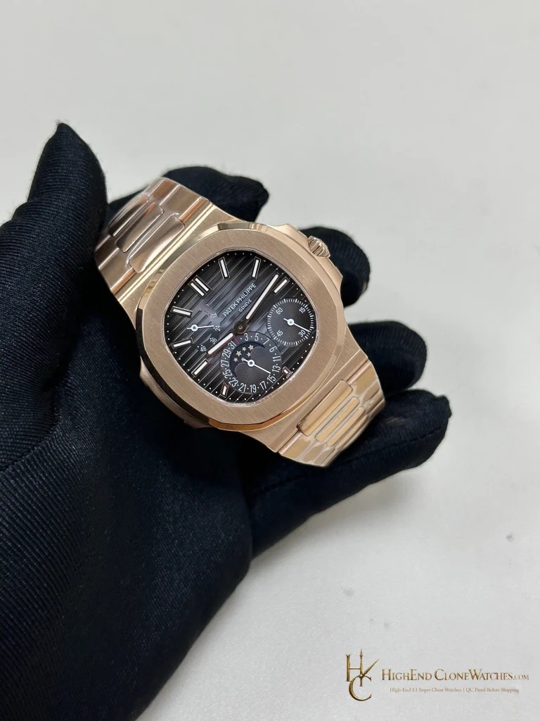Patek Philippe Nautilus Moon Phase 18K Rose Gold 5712 Grey Dial New Clasp product view super clone watch