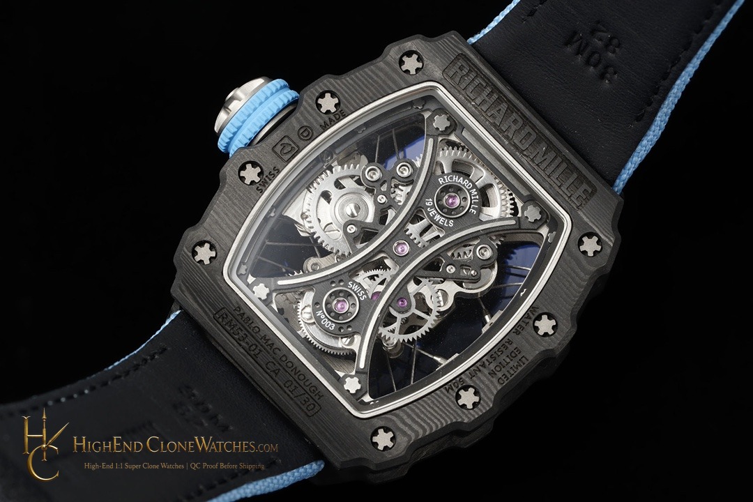 Richard Mille RM 53-01 caseback view super clone watch