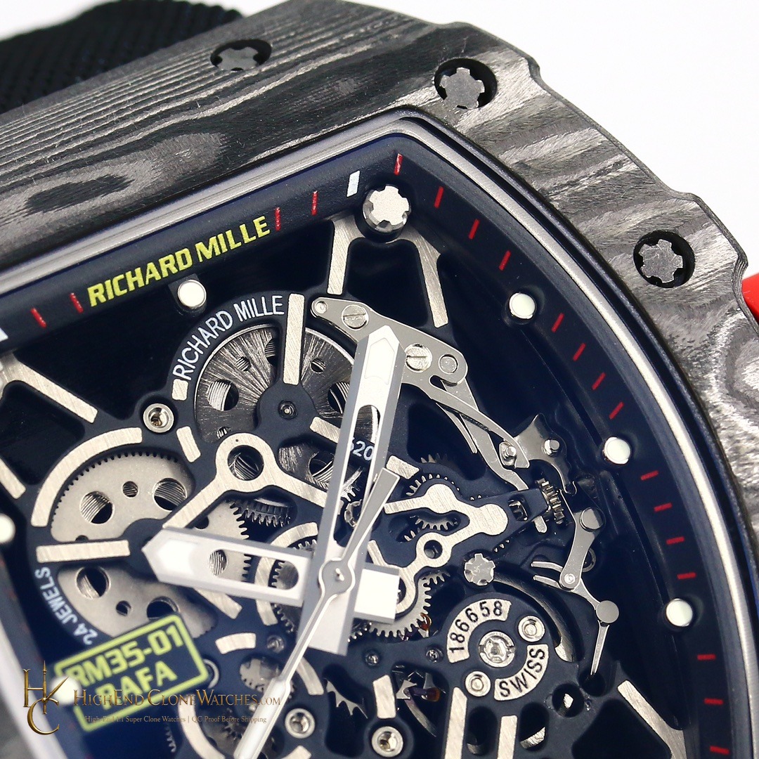 Richard Mille RM 35-01 angled dial view super clone watch