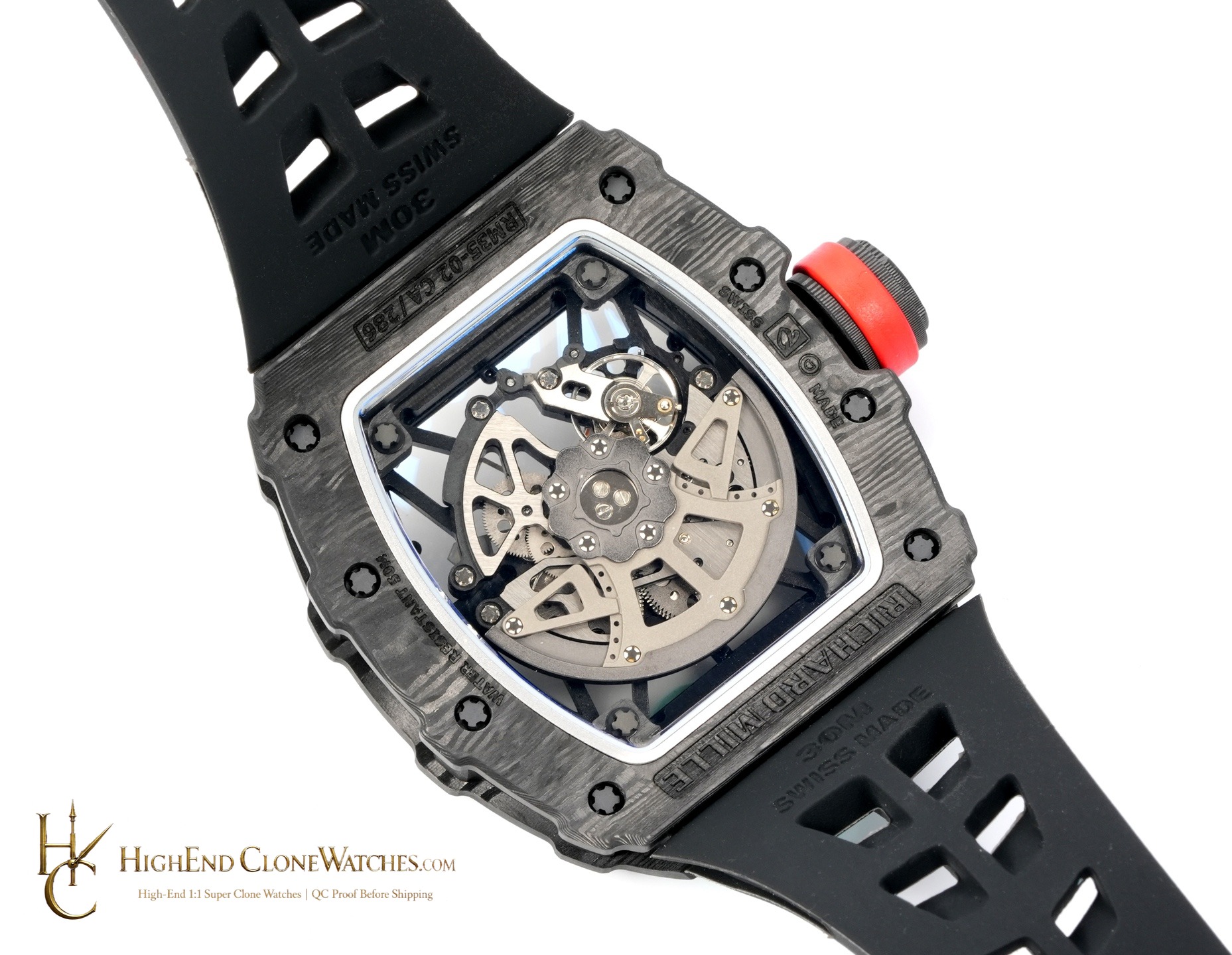 Richard Mille RM 35-02 caseback view super clone watch