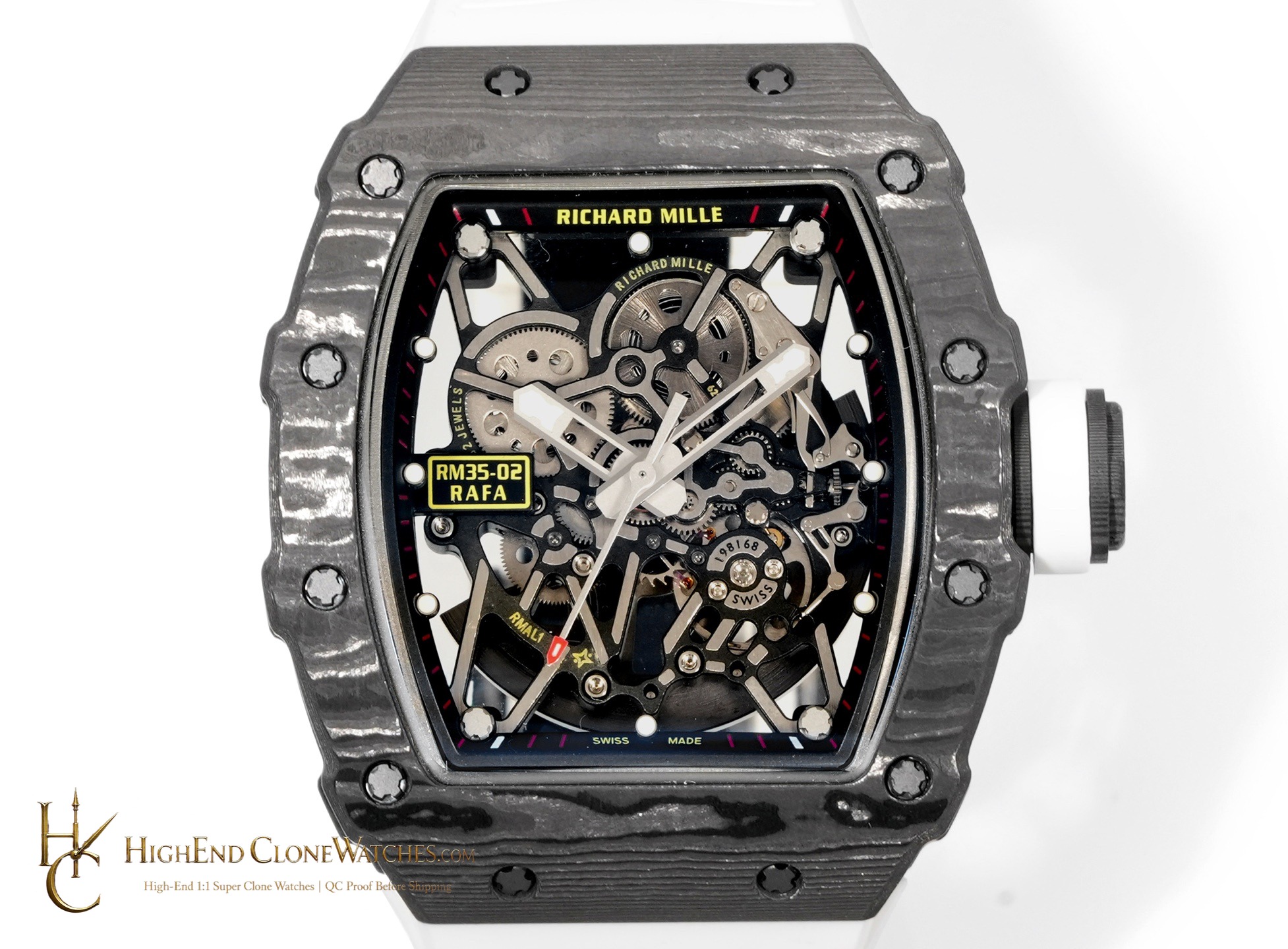 Richard Mille RM 35-02 angled dial view super clone watch