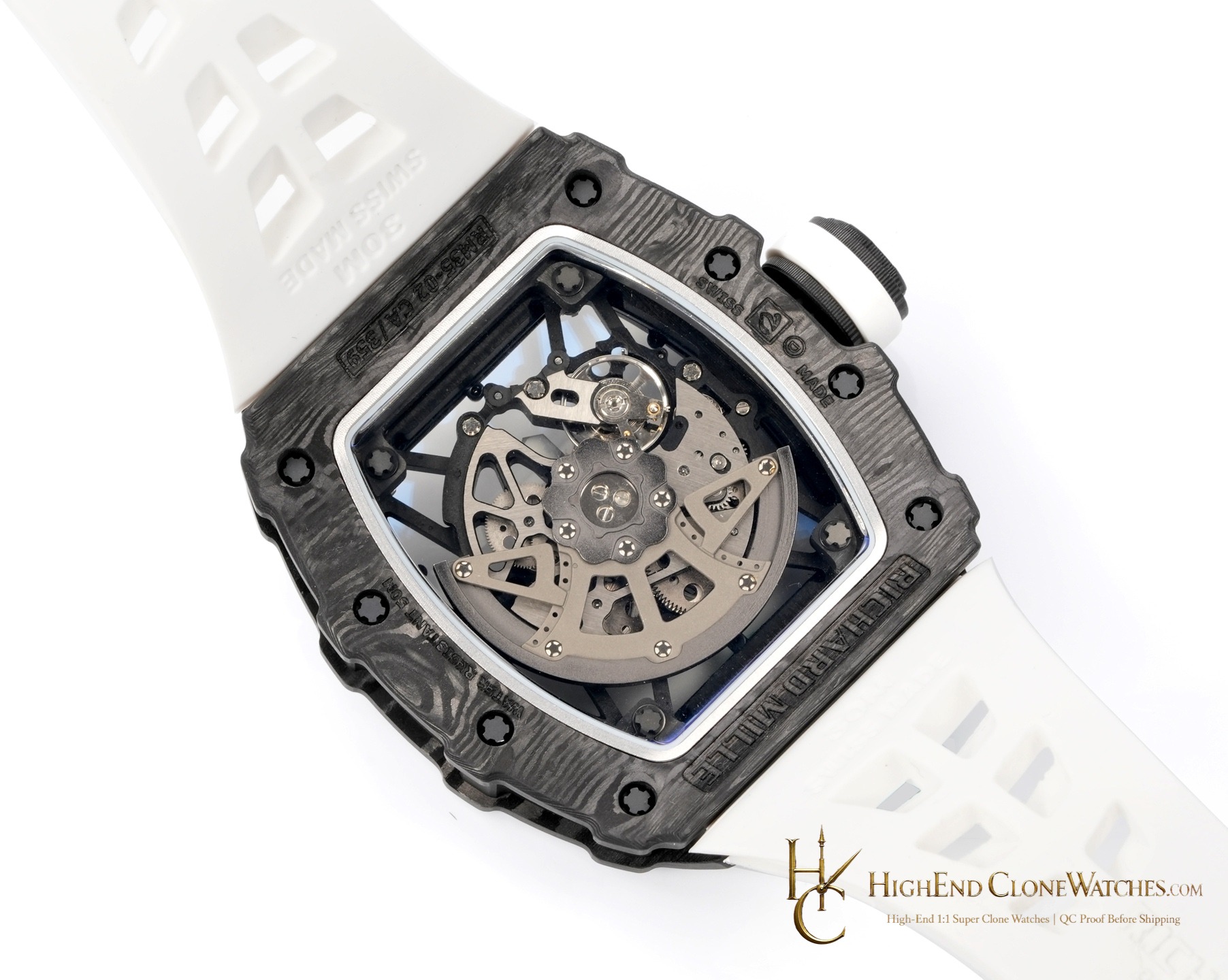 Richard Mille RM 35-02 caseback view super clone watch