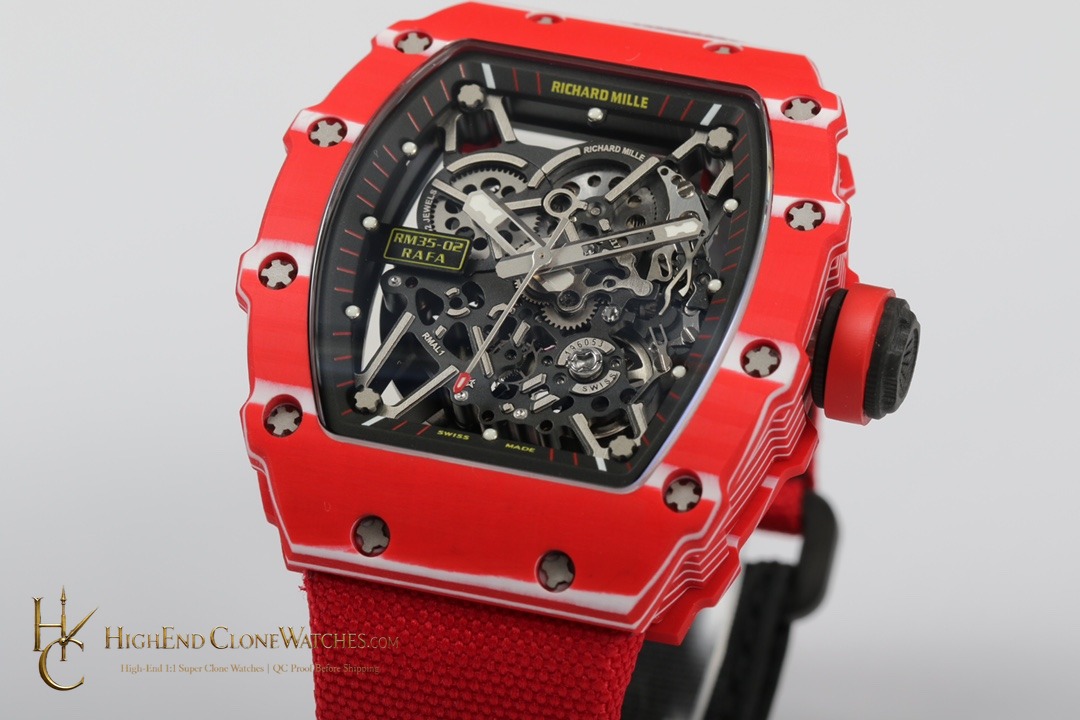Richard Mille RM 35-02 angled dial view super clone watch